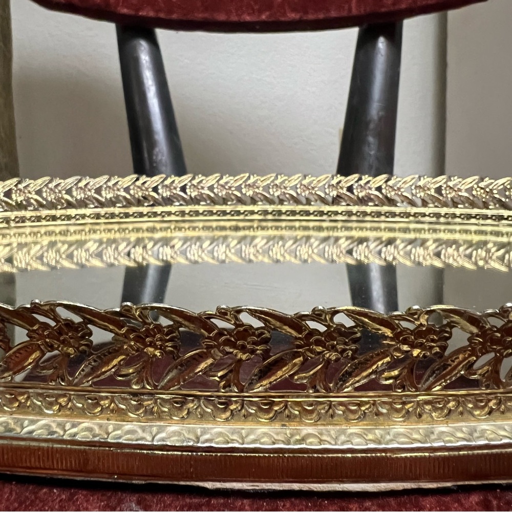 Vintage | Decorative Mirrored Vanity Tray - Picture 3 of 4